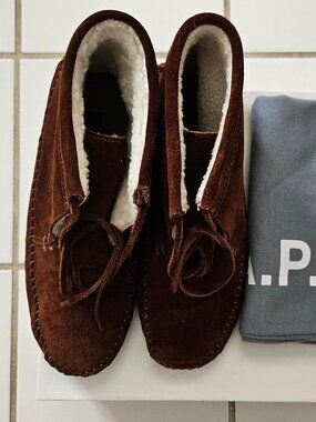 A.P.C. Suede Moccasin Booties